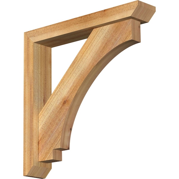 Ekena Millwork Imperial Slat Rough Sawn Bracket w/ Offset Brace, Western Red Cedar, 4"W x 22"D x 22"H BKT0402X22X22IMP06RWR - main